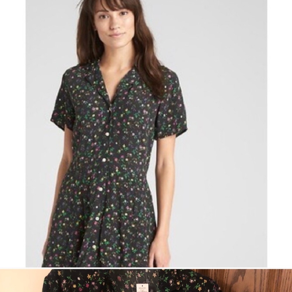 DISO Gap Fit and Flare floral button down dress